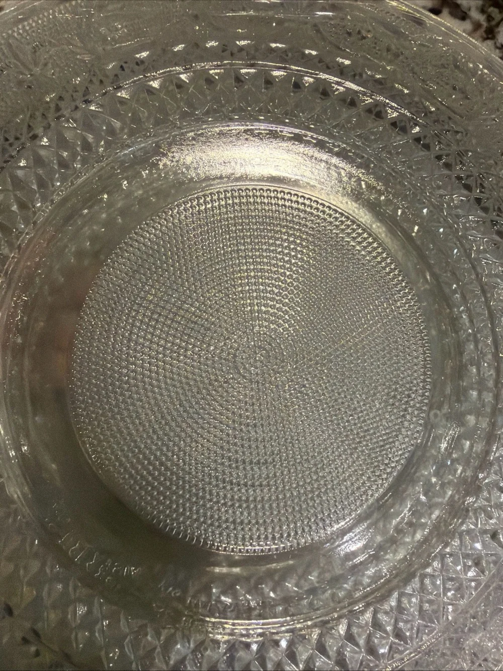 KIG Malaysia Pressed Clear Glass Decorative Dinner Plates Set of 6